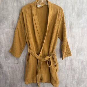 Parachute Cloud Cotton Gauze Robe Size Small Pockets Burnt Yellow Mustard